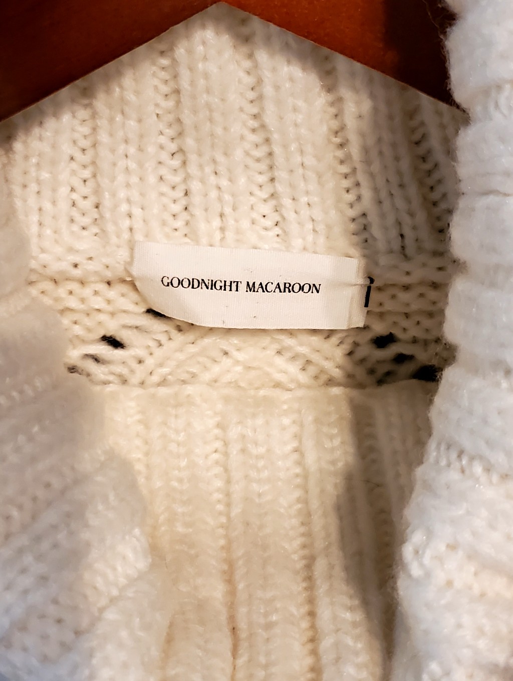Nwt Goodnight Macaroon Cream Turtleneck Oversized Sweater Os — image 3 of 3